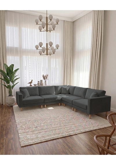 Armin Akıllı 5 Modül Köşe Koltuk Takımı & Modern Modüler Yataklı Köşe Takımı - Kadife Kumaş - Koyu Gri Armin Akıllı 5 Modül Köşe Koltuk Takımı & Modern Modüler Yataklı Köşe Takımı - Kadife Kumaş - Koyu Gri