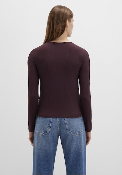 Mavi - Uzun Kollu Bordo Basic Tişört 1613621-70223 Bordo