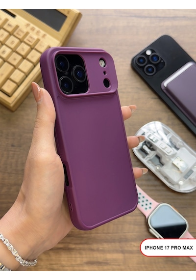 Apple iPhone 17 Pro Max Uyumlu Kamera Korumalı Darbeye Dayanıklı Renk Atmayan Keep Silikon Kılıf Mor