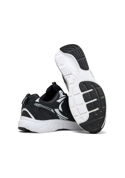Tonny Black Unisex Siyah Cilt Faylon Taban Bağcıklı Spor Ayakkabı Siyah