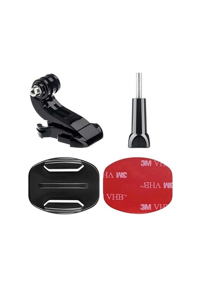 Gplus Bs04yvj 4 Parça Flat Zemin Düz Yüzey J-hook Hızlı Tak Aksiyon Kamera 3m Yapışkan Motor Kask Bağlantı Set Siyah