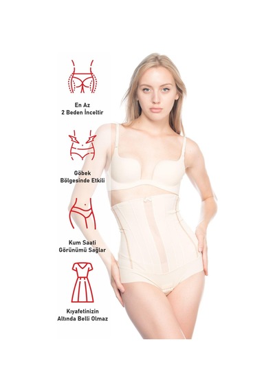 Ten Mı Emay 2886 Yüksek Bel Tül Slip Lazer Korse Ten