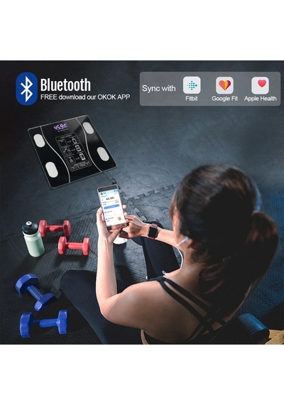 Akıllı Kablosuz Dijital Banyo Tartısı - Bluetooth Vücut Yağ Ve Vücut Kompozisyonu Analiz Tartısı