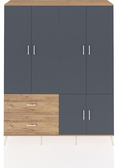 Hyperion Gardrop 5 Raflı 2 Çekmeceli 2 Askılı 176x44x221 Çam-antrasit/çam Antrasit/çam Hyperion Gardrop 5 Raflı 2 Çekmeceli 2 Askılı 176x44x221 Çam-antrasit/çam Antrasit/çam
