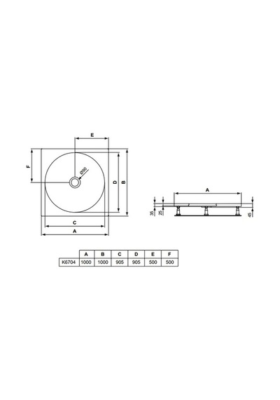İdeal Standard Tonıc Kare Duş Teknesi -100x100cm K670401 Beyaz