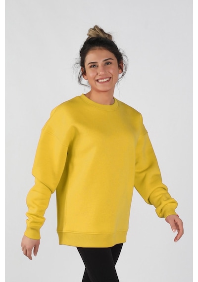 Kadın Sıfır Yaka Baskılı Sweatshirt 001