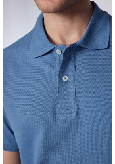 Tudors Erkek Slim Fit Dar Kesim Pamuklu Yumuşak Dokulu Serin Tutan Kumaş Düz Pike Petrol Polo Yaka Tişört-31622 PETROL