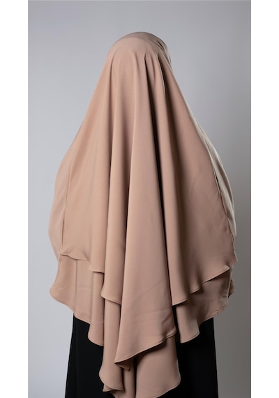 Hürrem Bone Taba Pratik Hazır Geçmeli Tesettür Eşarp Medine İpeği Bağcıklı Çift Katlı Sufle Hijab 2302 33