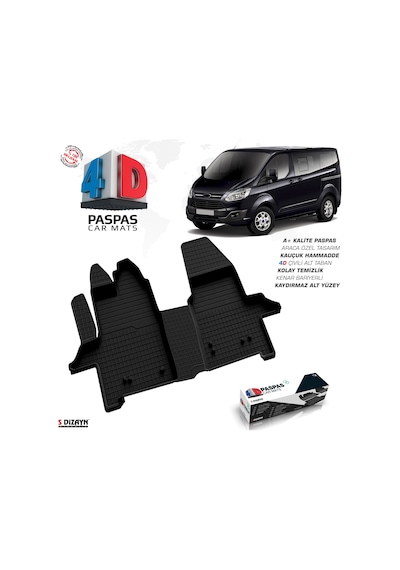 S-Dizayn Ford Tourneo Custom 4D Havuzlu Paspas 2012 Üzeri A+Kalit