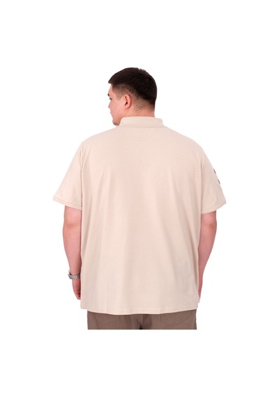 Mode Xl Büyük Beden Erkek T-shirt Polo Yaka H Brouded U25312 Bej Bej