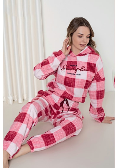 Wordex Mirano 3251 İnterlok Şardonlu Spor Kapüşonlu Kışlık Kadın Eşofman Pijama Takım Kırmızı Wordex Mirano 3251 İnterlok Şardonlu Spor Kapüşonlu Kışlık Kadın Eşofman Pijama Takım Kırmızı
