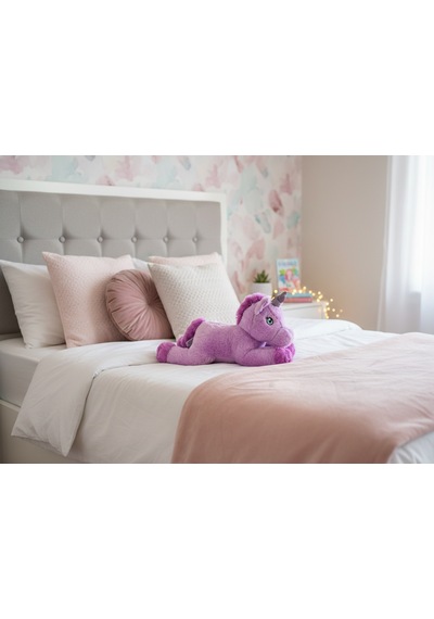 Merty Avm Premium Kalite Peluş Unicorn Tek Boynuzlu At - Dolgun Yapılı Hediye Oyuncak Mor
