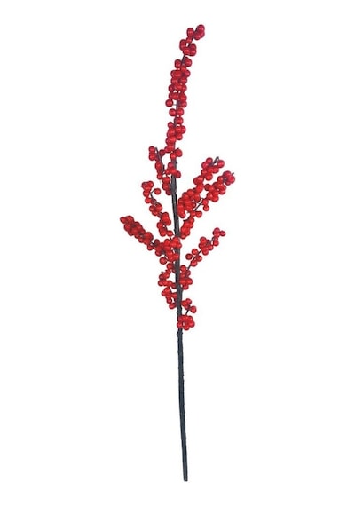 Yapay Çiçek Kokina Uzun Dal 90cm Yılbaşı Çiçeği Red Berry