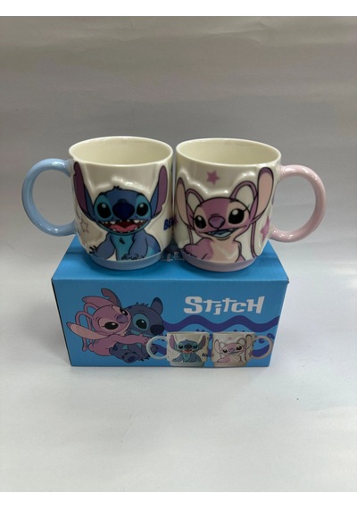 Stitch 2li Kabartmalı Kupa Bardak Elx38542-6c02d