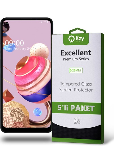 LG K51S ile Uyumlu Temperli Ekran Koruyucu Kırılmaz Cam Ekonomik 5'li Paket