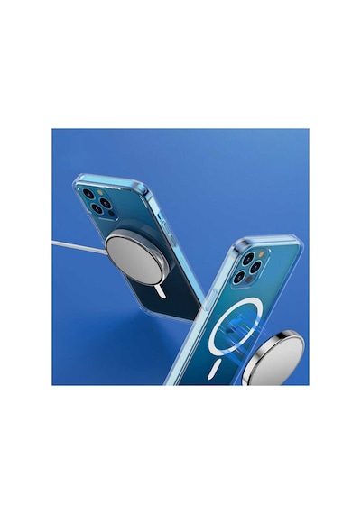 Apple Iphone 12 Pro Max Ile Uyumlu Kılıf Magsafe Wireless Şarj Destekli Şeffaf Magnetic Crystal Case R17562: