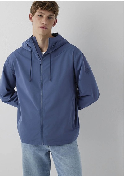 Mavi Kapüşonlu Oversize Mavi Erkek Mont 0110641-86702