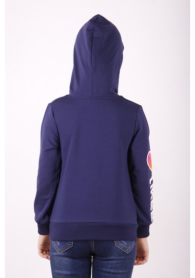 Toontoy Kız Çocuk Like Kalp Baskılı Kanguru Cepli Sweatshirt Lacivert