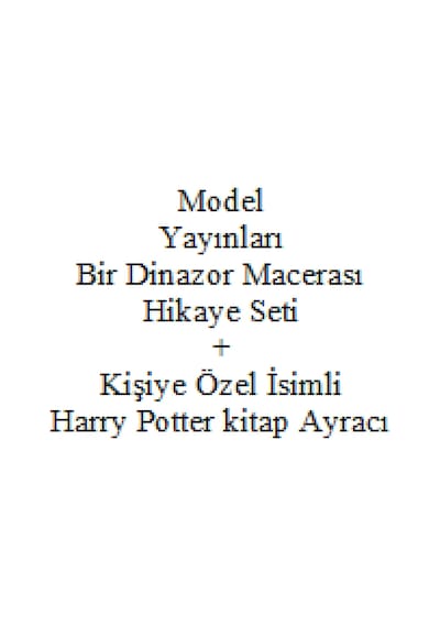 2. 3. 4. Sınıf Hikaye Kitabı Seti Model Yayınları Bir Dinozor Macerası + Kişiye Özel İsimli Harry Potter Kitap Ayracı