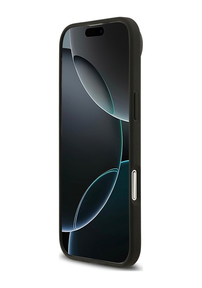 Apple Uyumlu iPhone 17 Air Kılıf Guess Lisanslı M-safeli Yazı Logolu Circle Classic Kapak Siyah Siyah