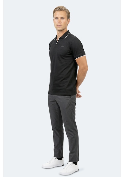 Slazenger Zıther Erkek Polo Yaka Siyah Tişört