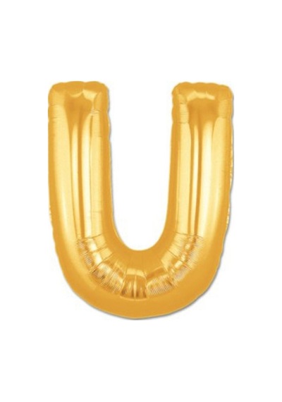 Altın Sarısı Folyo U Harfi Balon 1 Metre Çok Renkli