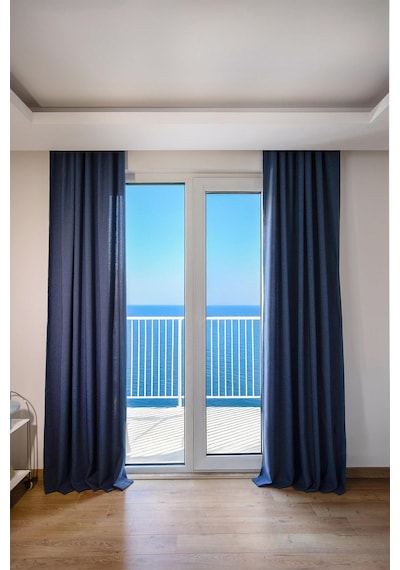 Olea 140x270 Cm 2 Adet Fon Perde İndigo Mavi