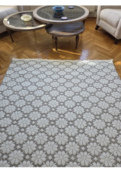 Elvey Home Monaco 221 Krem A.gri İskandinav Sisal Bukle Bohem Yumuşak Özel Ölçü Salon Koridor Mutfak Halısı 0221-krem/a.gri