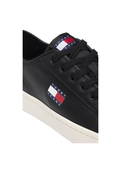 Tommy Hilfiger Kadın Hafif Tabanlı Kort Sneaker - Siyah Triple Black
