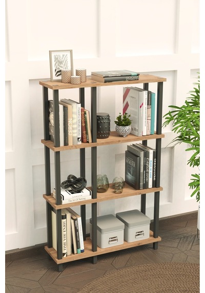 Mirada 4 Katlı Modern Kitaplık Dekoratif Çok Amaçlı Kitaplık Ve Organizer Çok Raflı Düzenleyici - Meşe Meşe Mirada 4 Katlı Modern Kitaplık Dekoratif Çok Amaçlı Kitaplık Ve Organizer Çok Raflı Düzenleyici - Meşe Meşe