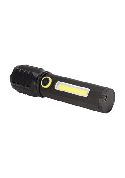 El Feneri Cob Led 4 Fonksiyonlu-zoomlu Usb Şarjlı Metal Kasa Profesyonel 140 32 Mm Jf-72