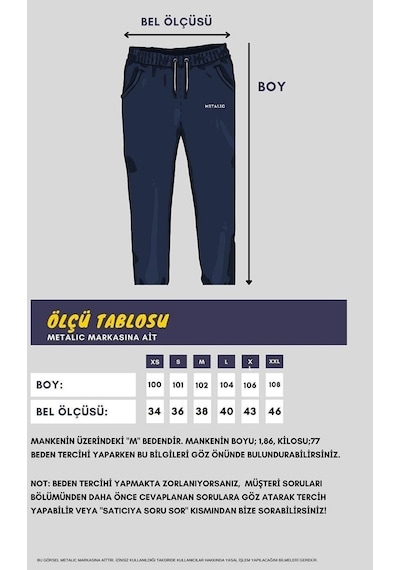 MMetalic Lacivert Arka Ve Yan Cepli Regular Fit Erkek Eşofman Altı (531970911)