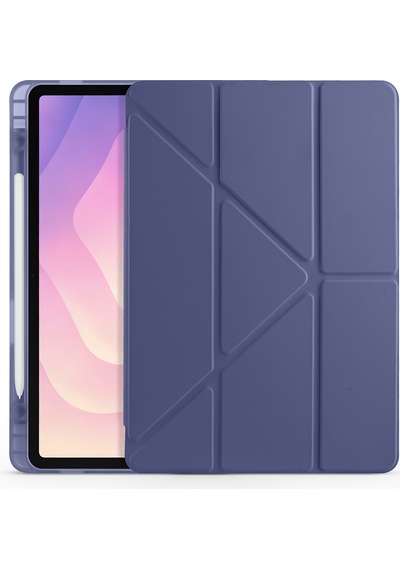 Samsung Galaxy Uyumlu Tab S11 Kılıf Tri Folding Kalem Bölmeli Standlı Kılıf Arka Kapak