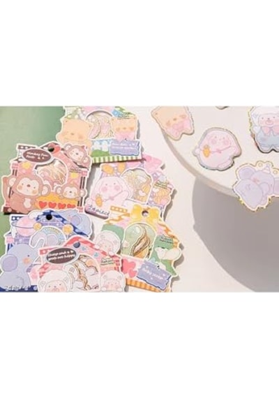 Sevimli Tavşan Temalı 24 Adet Sticker Seti Bullet Journal