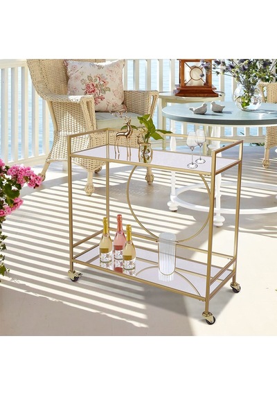 Charlotte Gold Metal Servis Arabası