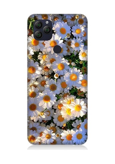 General Mobile Gm 22 Uyumlu Beyaz Papatyalar Desenli Silikon Kılıf