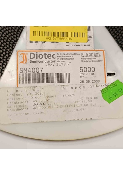 Sm4007 1000v 1a Do213ab Diyot 150 Adet
