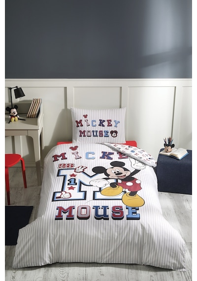 Özdilek  Mickey Mouse College Tek Kişilik Disney Lisanslı Lastikli Fitted Çarşaf Çocuk Nevresim Takım
