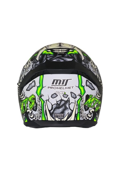 Mts M-910 Skull Güneş Vizörlü Kask Gold Camlı Mat Siyah Yeşil Beyaz