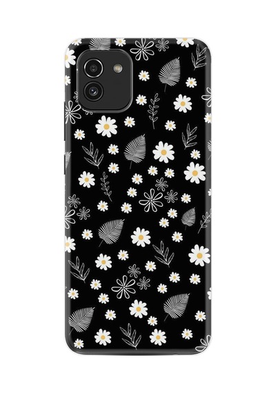 Samsung Samsung Galaxy Uyumlu A03 Kılıf Boutique Baskılı Resimli Papatyalar Ve Yaprak Pcode -078