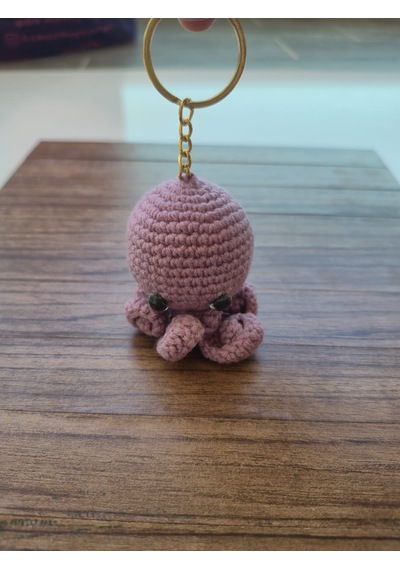 Amigurumi Ahtapot Anahtarlık Açık Mor