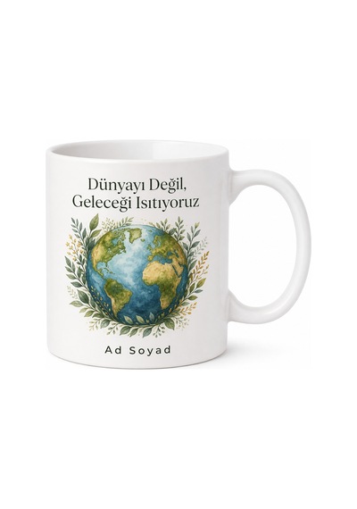 İklim Adaleti Dünyayı Koruma Gelecek Nesillere Miras Kupa Bardak Hediye Beyaz / Çok Renkli