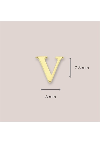 Goldkupe 14 Ayar Altın V Harf Küpe 0,44 Gr-1381