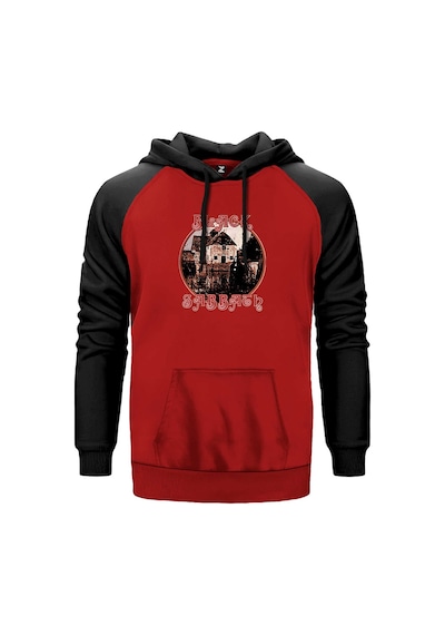 Black Sabbath House Album Kırmızı Renk Reglan Kol Sweatshirt Kırmızı