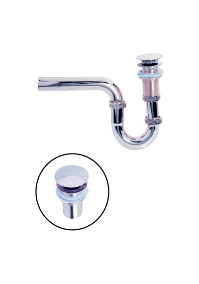 Lpd Krom Lavabo Sifonu Basmalı Buton Dahil Krom