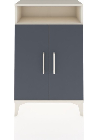 Arges Komodin 2 Raflı Tek Çekmeceli 2 Kapaklı 60x30x96 Aytaşı-antrasit Aytası