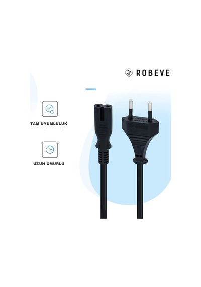 Lexroo Ps3 / Ps4 / Ps5 / Xbox Series S-x Uyumlu Güç Kablosu 1.5 Metre 2pin Güç Kablosu Projeksiyon Standart