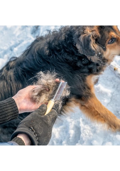 Köpekler İçin Astar Tırmığı, Bakım Fırçası Seti, Uzun Diş Astarı Köpek Tırmığı + Pire Tarağı, Deshedding Aracı Güzellik Çelik Tarağı Golden Retriever Husky Alman Çoban Köpeği Uzun Tüylü Kedi