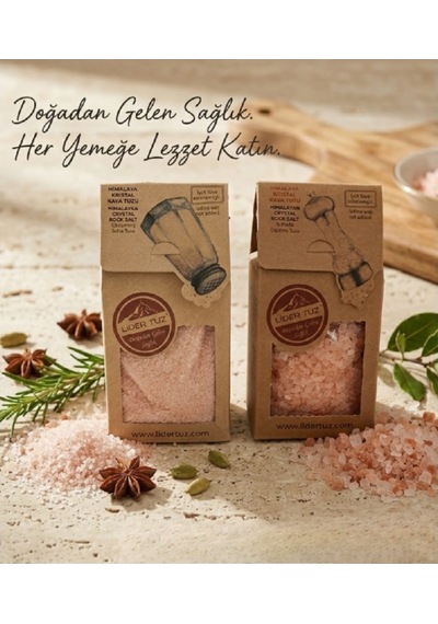 Himalaya Kristal Kaya Tuzu 2 Li Set Öğütülmüş Sofra Tuzu 500 Gr + Değirmenlik Öğütme Tuzu 500 Gr