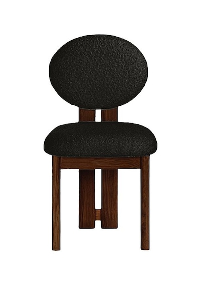 Coco İskandinav Teddy Natural Ahşap Bohem Sandalye Ceviz - Antrasit